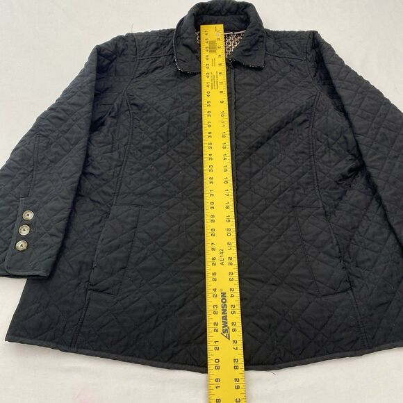 Chicos Quilted Jacket Womens 3 XL Black Button Up Pockets Lightweight Classic - Picture 8 of 9